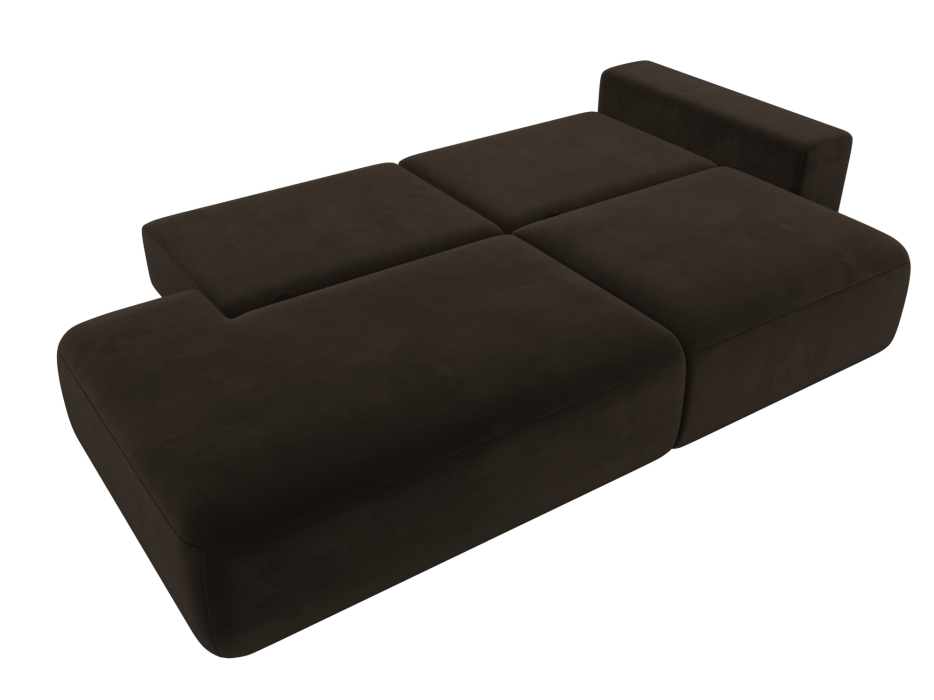 Диваны еврокнижки, Диван прямой Лига-036 Модерн подлокотник справа, микровельвет