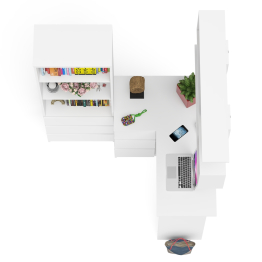 Уголок школьника Мори с угловым столом и полкой и стеллажом