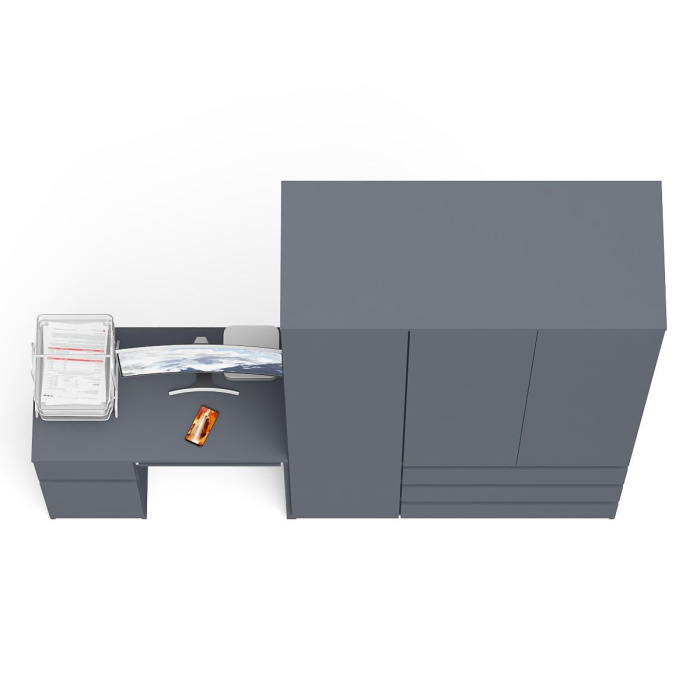 Домашние кабинеты, Компьютерный стол с тумбой с дверкой и ящиком левый и шкаф-комод Мори МШ1200-1