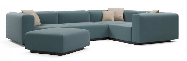 Диван угловой модульный нераскладной Наполи 3, велюр