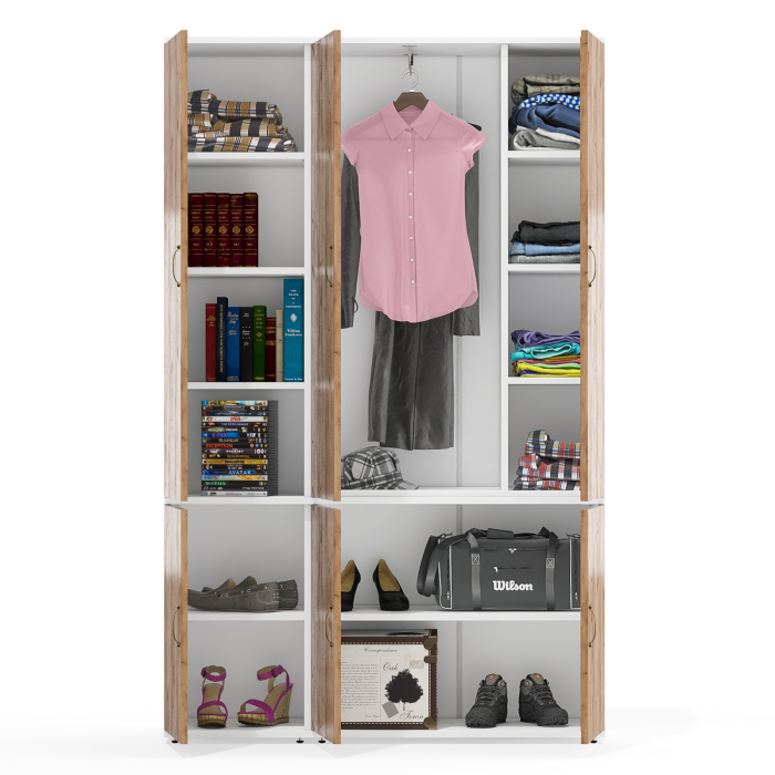 Для одежды, Пенал бельевой с полками и платяной шкаф Лидер-8