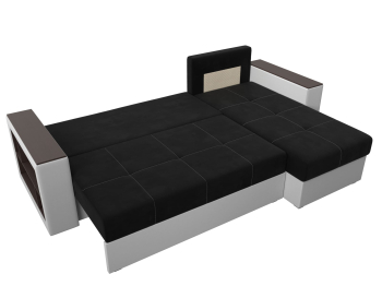 Диван угловой Дубай Лайт, микровельвет/экокожа, правый угол