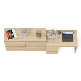 Комод Мори 1200-8 и стол компьютерный МС-6 3 ящика слева