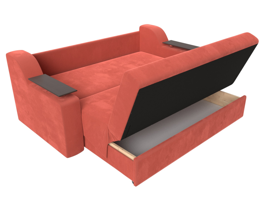 Диваны с ящиком для белья, Прямой диван аккордеон Сенатор 140, микровельвет