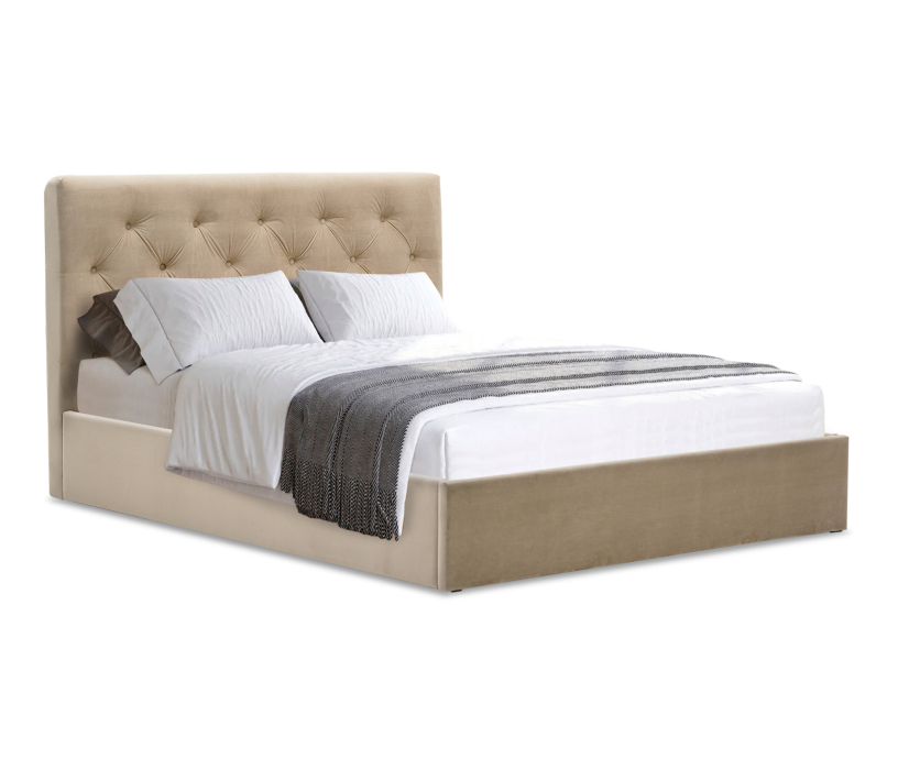 Мягкая кровать, Двуспальная кровать БЕЛЛИНИ 180х200, с подъемным механизмом, велюр