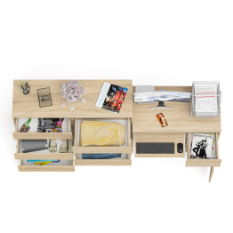 Комод 8-мь ящиков Мори МК1200 и правый компьютерный стол Мори МС-1