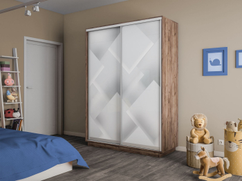 Шкаф-купе Экспресс 2-х дверный Фотопечать Квадрат Стекла 160х45х220