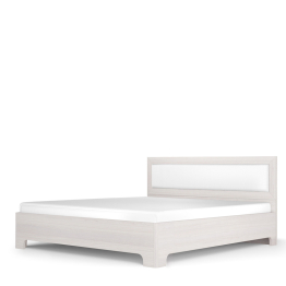 Кровать-1 Парма Нео, с основанием, 1200, ясень анкор светлый, экокожа polo белая