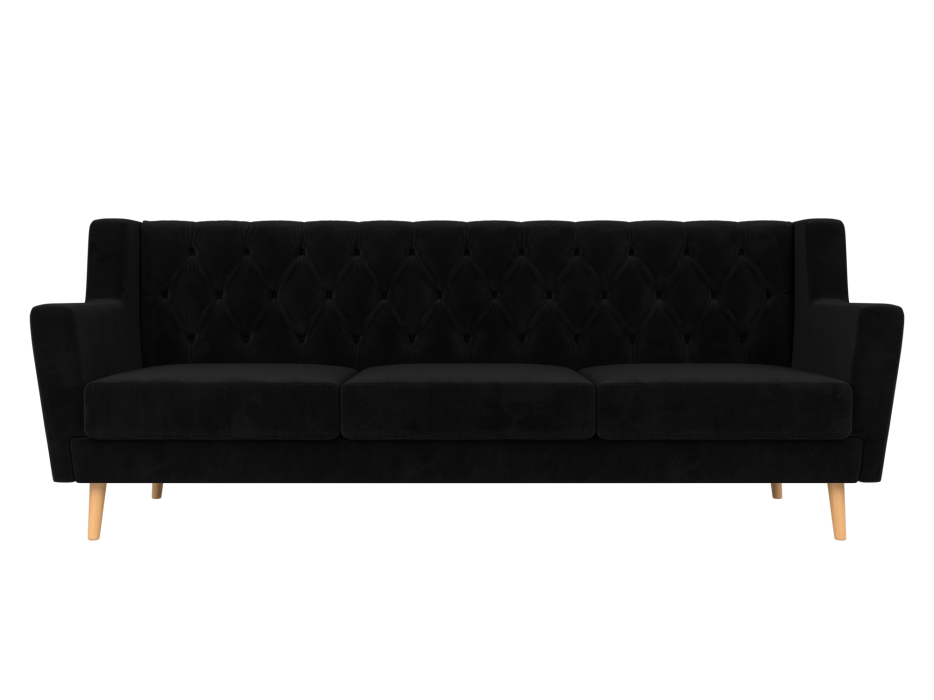 Диваны прямые кухонные, Прямой диван Брайтон 3 Люкс, велюр