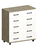 Комоды, Модульная система Грейс Комод КМ-5021  Гикори Джексон Светлый