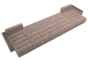 Диван П-образный с декором Лига-049 НПБ Мегалонг, велюр TOWER