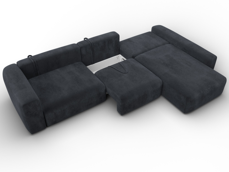 Диваны угловые в гостиную, Диван угловой Лига-066 НПБ Лонг угол правый, велюр TOWER