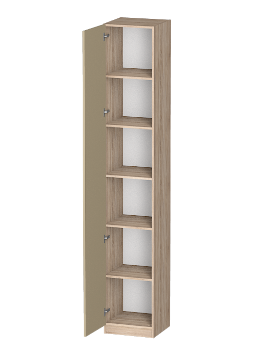 Шкафы одностворчатые, Распашной шкаф Лайф с полками 40*40*240 Дуб сонома