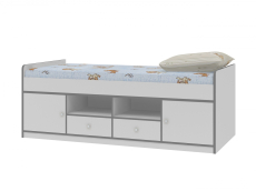 Кровати одноярусные, Кровать ДЕЛЬТА Сильвер 19.01 (Белый /кромка серая)