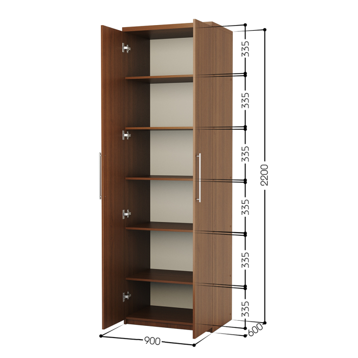 Для одежды, Шкаф с полками Мелодия МП-21 90х60