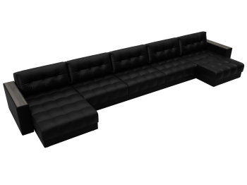 Диван П-образный с декором Лига-049 НПБ Мегалонг, велюр TOWER