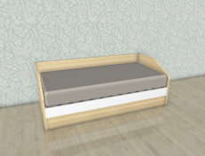 Кровати 90х190, Модульная система Карина Кровать КР-118 Ясень Асахи