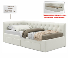 Мягкая кровать, Односпальная кровать-тахта Afelia с ящиками 900