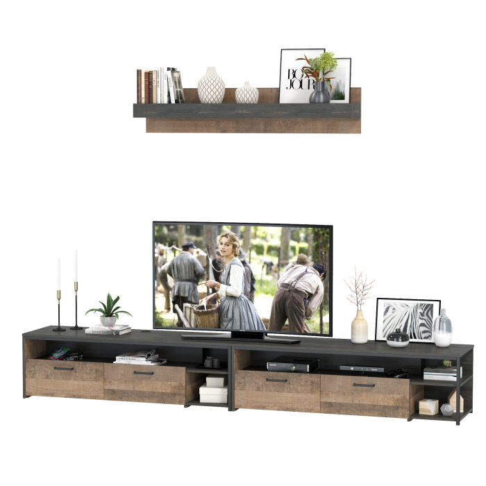 Стенки для гостиной, Две ТВ-тумбы Трувор с навесной полкой