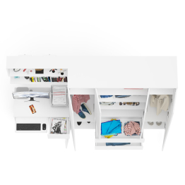 Стол компьютерный с тумбой справа с большим шкафом Мори МШ1600.1 и полкой открытой