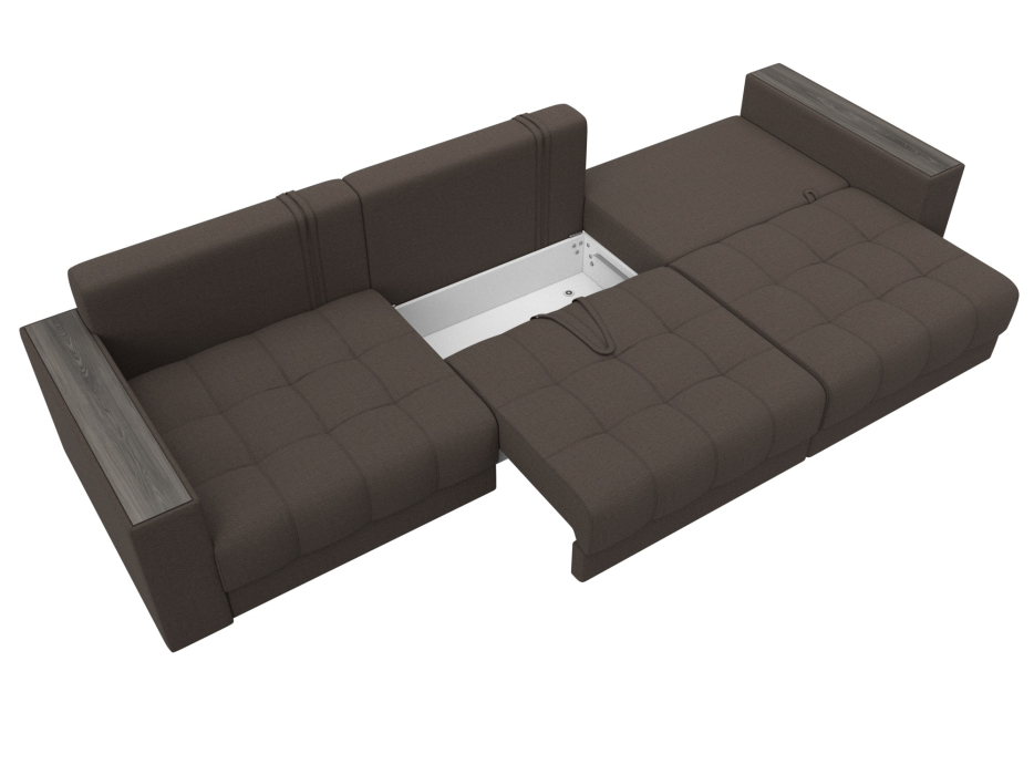 Дизайнерские диваны для гостиной, Диван прямой с декором Лига-049 НПБ Лонг, рогожка Амур