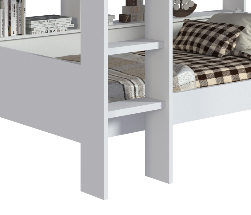 Кровати, Терра СБ-2971 Кровать двухъярусная с основанием СБ-2995 Белый (Gaius)