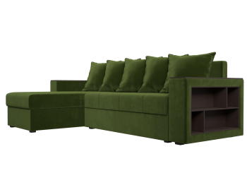 Диван угловой Дубай Лайт, микровельвет, левый угол