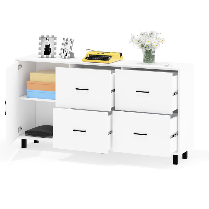 Комоды, Комод широкий с дверкой и ящиками РВК 125-1704