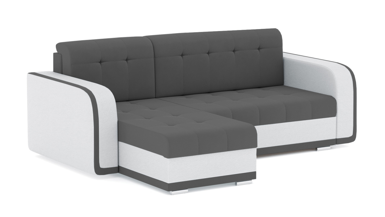 Диваны угловые в гостиную, Диван-кровать угловой Генри еврокнижка, велюр+кож.зам