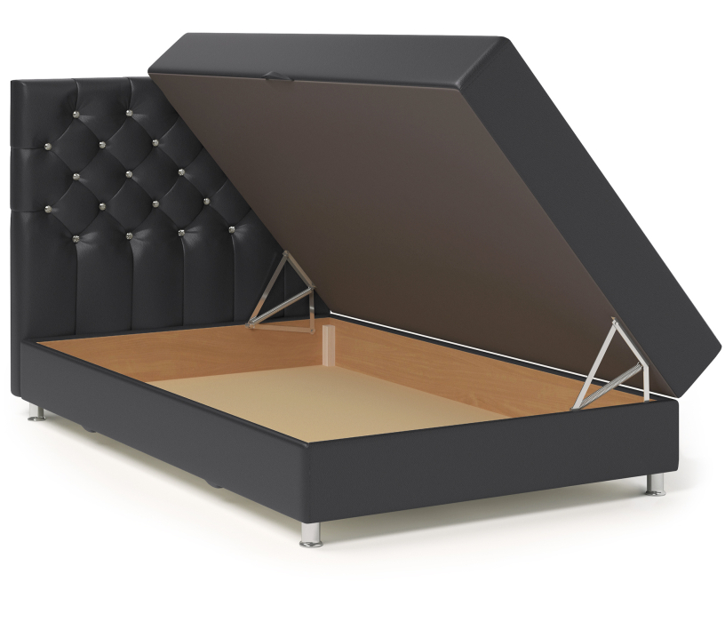 Мягкая кровать, Кровать тахта Шармэль Люкс 100 с подъемным механизмом, рогожка / экокожа