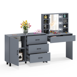 Туалетный столик с подсветкой 115 и комод с дверкой и 3-мя ящиками 122-1204