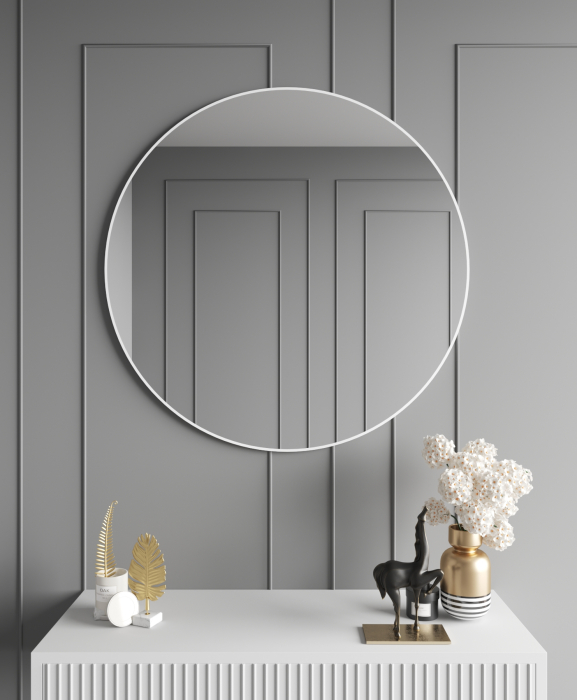 Зеркала в спальню, Дизайнерское настенное зеркало GENGLASS Rauntel L в металлической раме