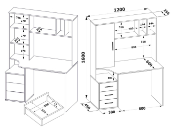 Компьютерный стол КСТ-16