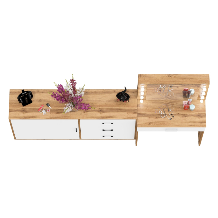 Туалетные столики, Комод ящики и дверка 122-1504 и туалетный столик с подсветкой СТ-4