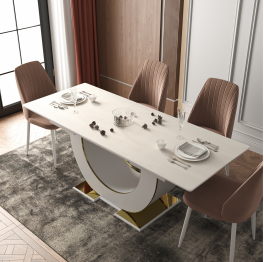 Стол Монако, столешница керамогранит (1600/2000х900х820) золото