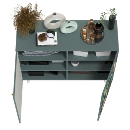 Комод-тумба Либера 16.230.01, фасады с рисунком Тропический лес  