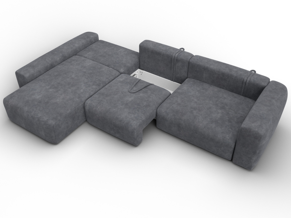 Диваны угловые в гостиную, Диван угловой Лига-066 НПБ Лонг угол левый, велюр BRUT