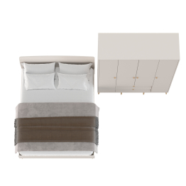 Набор мебели Афина из кровати двуспальной 1600 и шкафа 4-х дверного для одежды