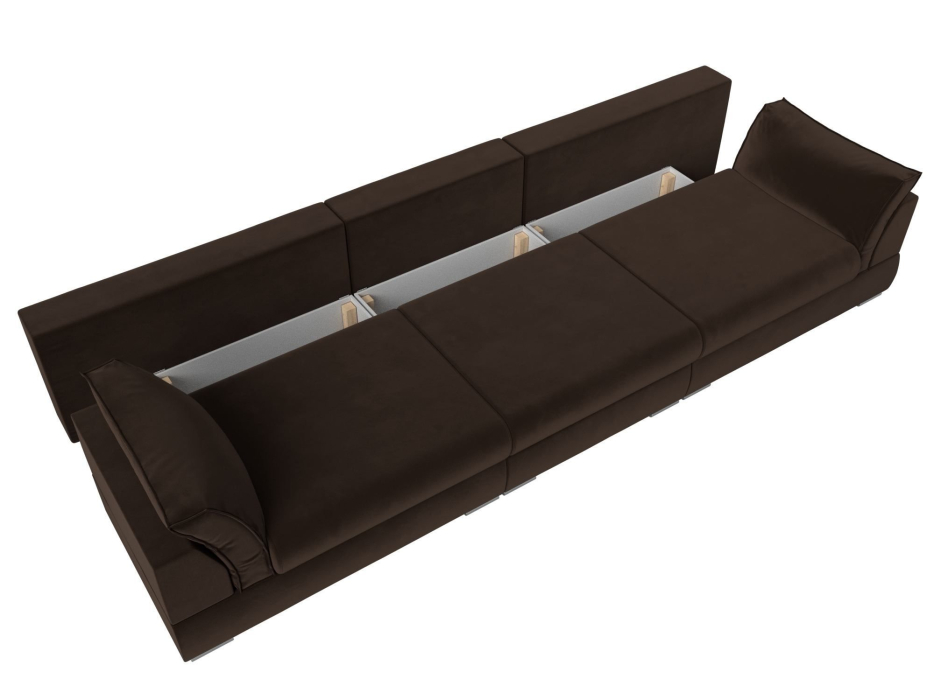 Диваны с ящиком для белья, Прямой диван Пекин Long, микровельвет