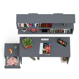 Стол письменный Мори 1200 с тумбочкой и навесной полкой 1200