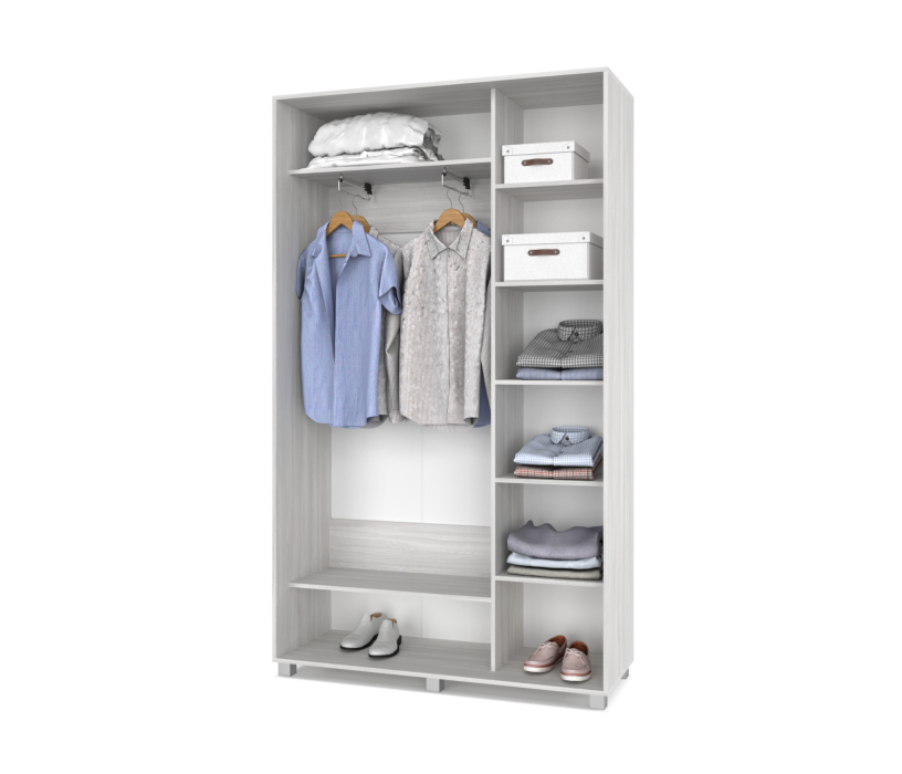 Шкафы-купе 2-х дверные, Шкаф купе 1300х450 2-х дверный с выдвижной штангой 1 зеркало Р432