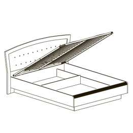 Кровать двойная 1600 Афины 368, с подъемным основанием, кремовый белый