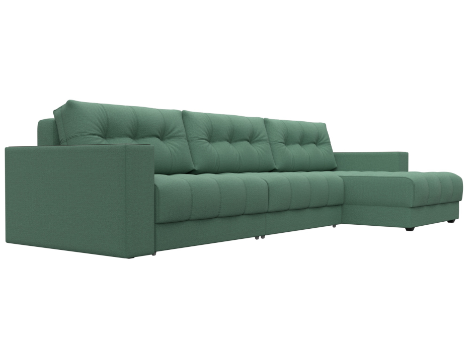 Дизайнерские диваны для гостиной, Диван угловой с декором Лига-049 НПБ Лонг, рогожка Амур