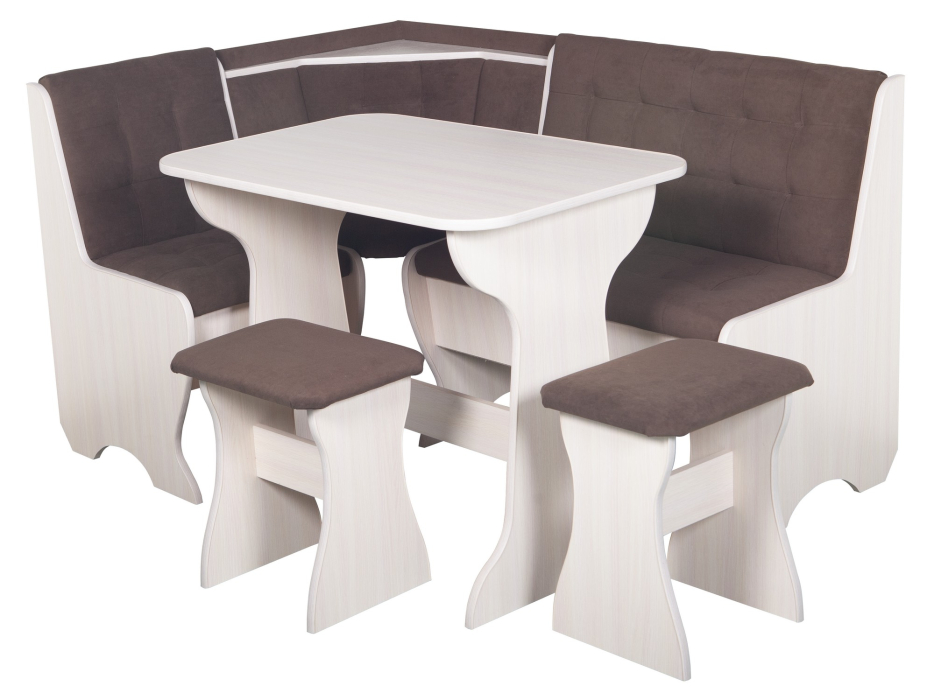 Кухонные уголки, Кухонный уголок Стиль 1Л (со столом СТ4) Дуб млечный / велюр