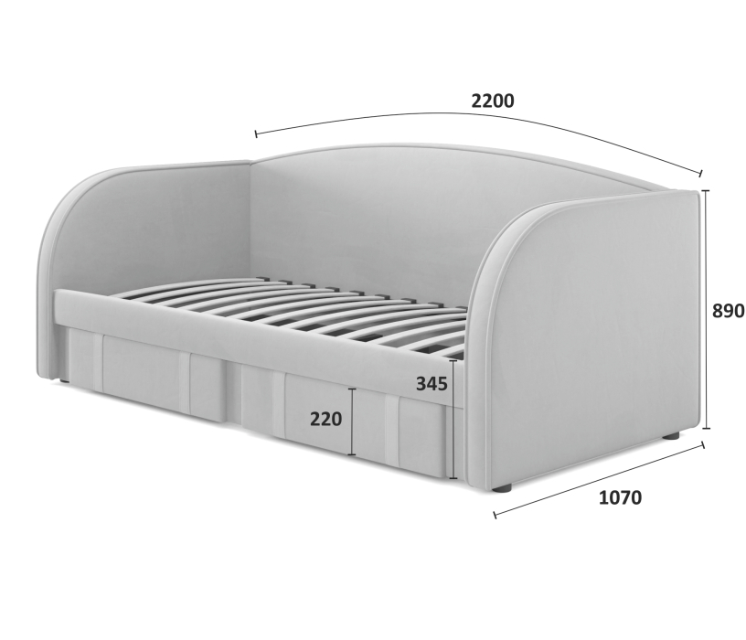 Кровати, Мягкая кровать Elda 900 с ортопедическим основанием и матрасом PROMO B COCOS