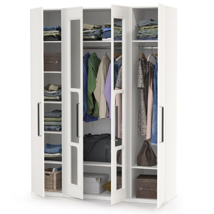 Шкафы распашные, Шкаф для одежды 4-х створчатый Валенсия