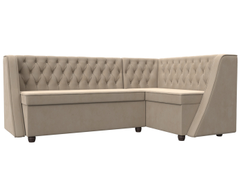 Кухонный угловой диван Лофт правый угол, велюр