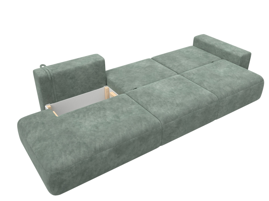 Диваны еврокнижки, Диван прямой Лига-036 НПБ Модерн Лонг подлокотник справа, велюр BRUT