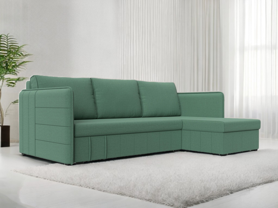 Диваны угловые в гостиную, Диван угловой Слим универсальный угол, рогожка Амур