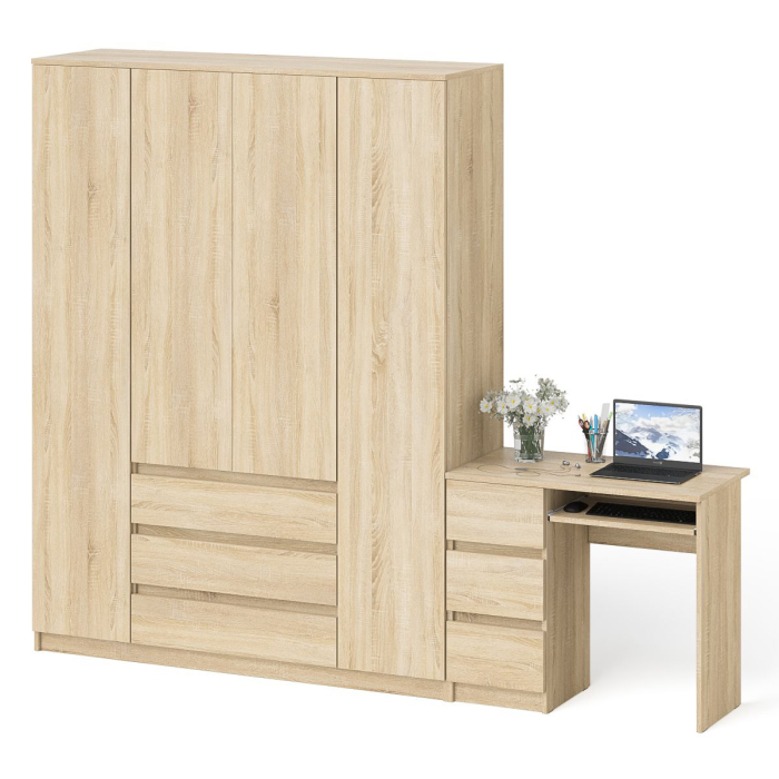 Компьютерные столы, Стол компьютерный однотумбовый левый со шкафом МШ1600 Мори